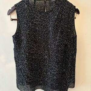 Theory Black and White Sleeveless Blouse